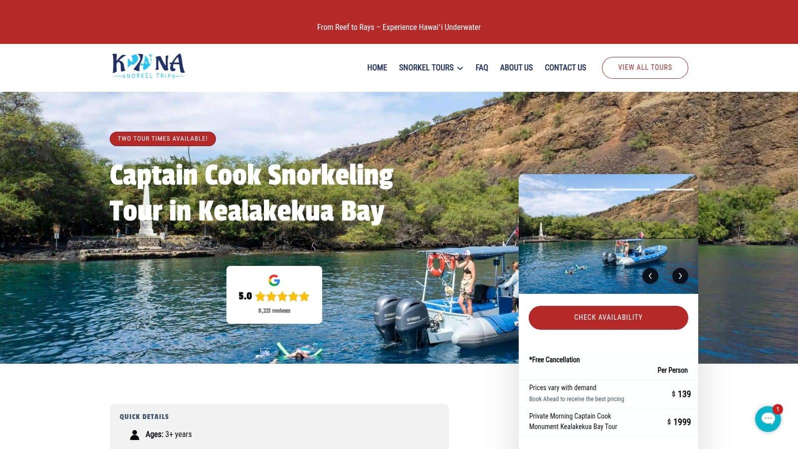 Kona Snorkel Trips