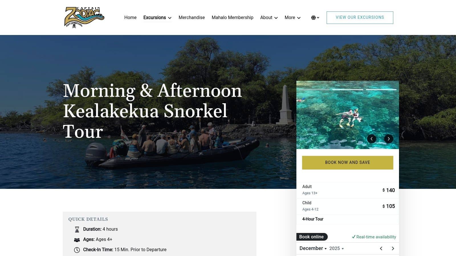 Captain Zodiac — Kealakekua Bay Snorkeling