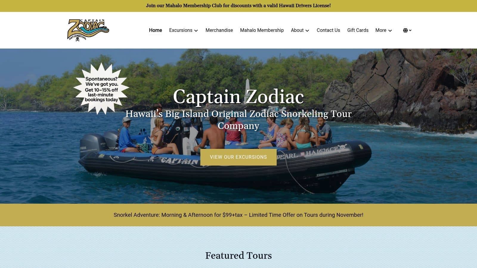 Captain Zodiac – Kealakekua Bay Snorkeling Tours